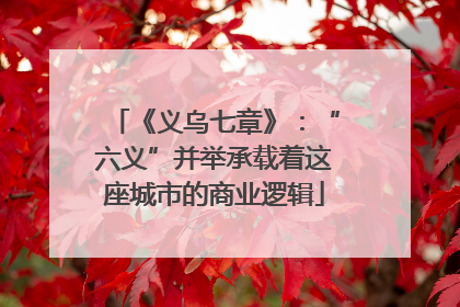 《义乌七章》：“六义”并举承载着这座城市的商业逻辑