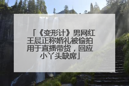 《变形计》男网红王晨正称婚礼被偷拍用于直播带货，回应小丫头缺席