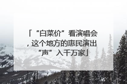 “白菜价”看演唱会，这个地方的惠民演出“声”入千万家
