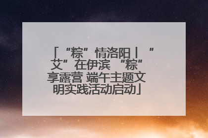 “粽”情洛阳丨“艾”在伊滨 “粽”享露营 端午主题文明实践活动启动