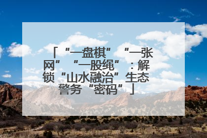 “一盘棋”“一张网”“一股绳”：解锁“山水融治”生态警务“密码”