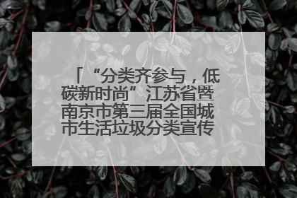 “分类齐参与，低碳新时尚”江苏省暨南京市第三届全国城市生活垃圾分类宣传周正式启动