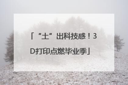 “土”出科技感！3D打印点燃毕业季