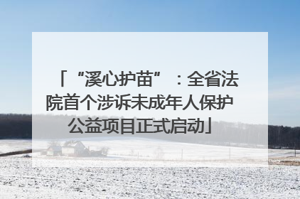 “溪心护苗”：全省法院首个涉诉未成年人保护公益项目正式启动