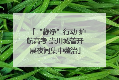 “静净”行动 护航高考 崇川城管开展夜间集中整治