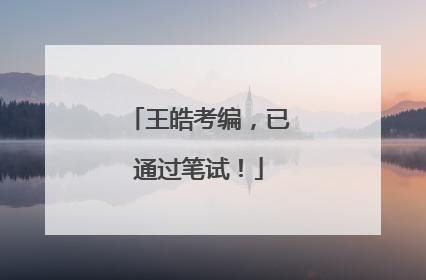 王皓考编，已通过笔试！