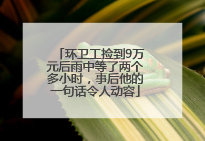 环卫工捡到9万元后雨中等了两个多小时，事后他的一句话令人动容