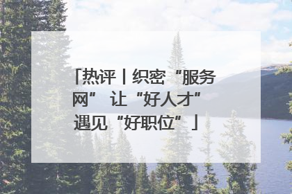 热评丨织密“服务网” 让“好人才”遇见“好职位”