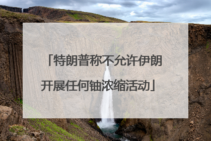 特朗普称不允许伊朗开展任何铀浓缩活动