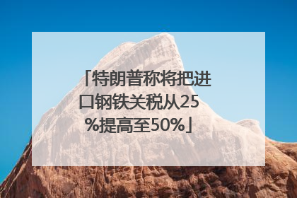 特朗普称将把进口钢铁关税从25%提高至50%