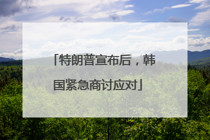 特朗普宣布后，韩国紧急商讨应对