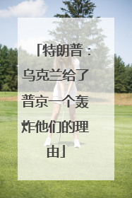 特朗普：乌克兰给了普京一个轰炸他们的理由
