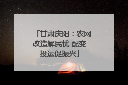 甘肃庆阳：农网改造解民忧 配变投运促振兴