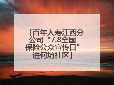 百年人寿江西分公司“7.8全国保险公众宣传日”进何坊社区