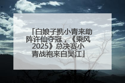 白娘子携小青来助阵许仙夺冠，《乘风2025》总决赛小青战袍来自吴江