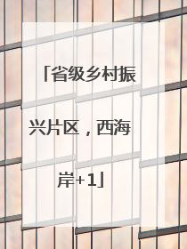 省级乡村振兴片区，西海岸+1