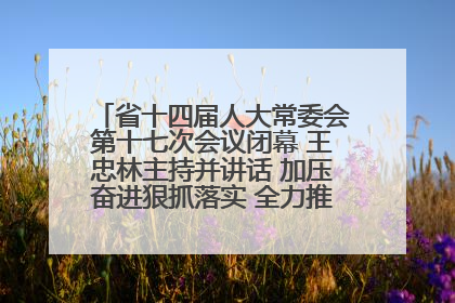省十四届人大常委会第十七次会议闭幕 王忠林主持并讲话 加压奋进狠抓落实 全力推动支点建设成势见效