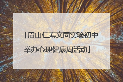 眉山仁寿文同实验初中举办心理健康周活动