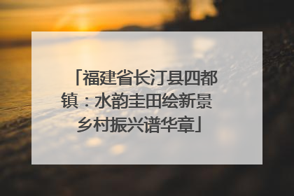 福建省长汀县四都镇：水韵圭田绘新景 乡村振兴谱华章