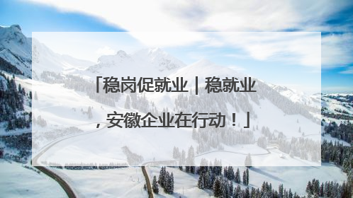 稳岗促就业｜稳就业，安徽企业在行动！