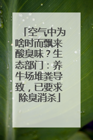 空气中为啥时而飘来酸臭味？生态部门：养牛场堆粪导致，已要求除臭消杀