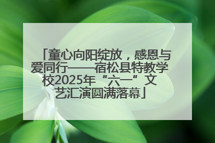 童心向阳绽放，感恩与爱同行——宿松县特教学校2025年“六一”文艺汇演圆满落幕