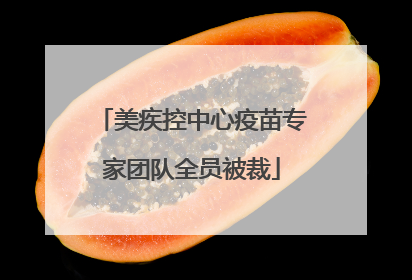 美疾控中心疫苗专家团队全员被裁