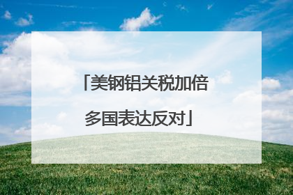 美钢铝关税加倍 多国表达反对