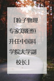 粒子物理专家郑阳恒升任中国科学院大学副校长