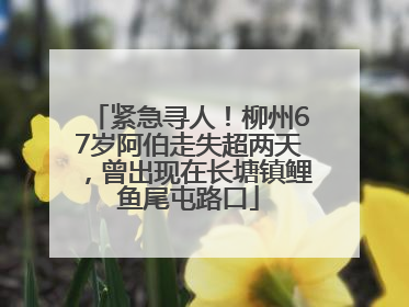 紧急寻人！柳州67岁阿伯走失超两天，曾出现在长塘镇鲤鱼尾屯路口