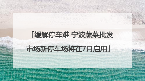 缓解停车难 宁波蔬菜批发市场新停车场将在7月启用