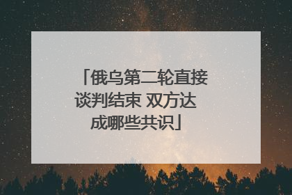 俄乌第二轮直接谈判结束 双方达成哪些共识
