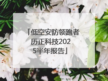 低空安防领跑者 历正科技2025半年报告
