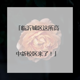 临沂城区这所高中新校区来了！