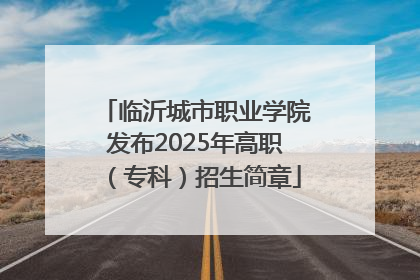 临沂城市职业学院发布2025年高职（专科）招生简章