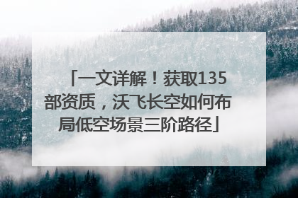 一文详解！获取135部资质，沃飞长空如何布局低空场景三阶路径