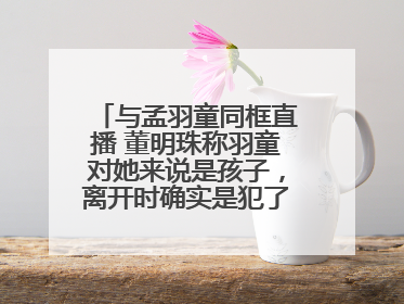 与孟羽童同框直播 董明珠称羽童对她来说是孩子，离开时确实是犯了很大的错