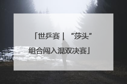 世乒赛｜“莎头”组合闯入混双决赛