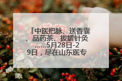 中医把脉、送香囊、品药茶、拔罐针灸……5月28日-29日，尽在山东医专附属医院中医夜市