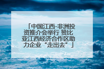 中国江西-非洲投资推介会举行 赞比亚江西经济合作区助力企业“走出去”