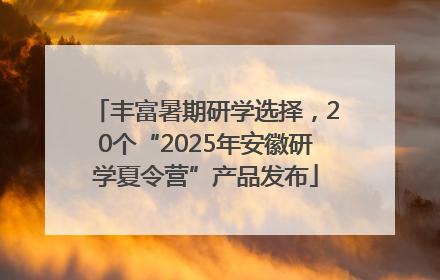 丰富暑期研学选择，20个“2025年安徽研学夏令营”产品发布
