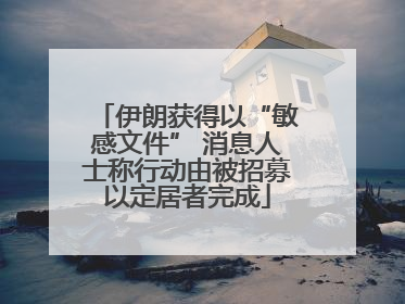 伊朗获得以“敏感文件” 消息人士称行动由被招募以定居者完成