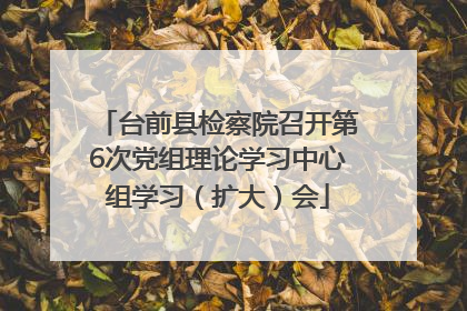 台前县检察院召开第6次党组理论学习中心组学习（扩大）会