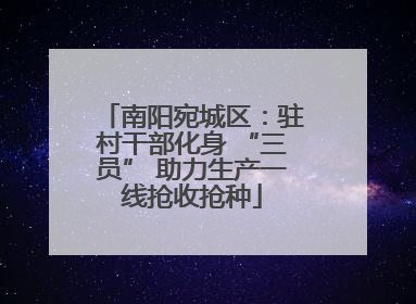 南阳宛城区：驻村干部化身 “三员” 助力生产一线抢收抢种