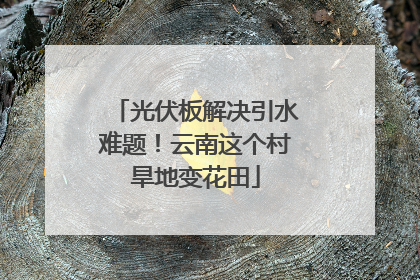 光伏板解决引水难题！云南这个村旱地变花田