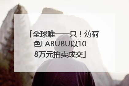 全球唯一一只！薄荷色LABUBU以108万元拍卖成交