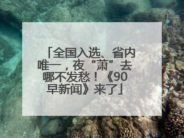 全国入选、省内唯一，夜“萧”去哪不发愁！《90早新闻》来了