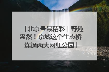 北京号最精彩｜野趣盎然！京城这个生态桥连通两大网红公园