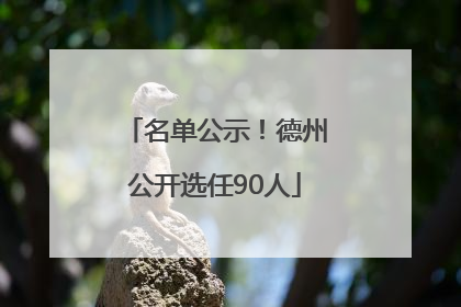 名单公示！德州公开选任90人
