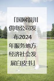 国网银川供电公司发布2024年服务地方经济社会发展白皮书